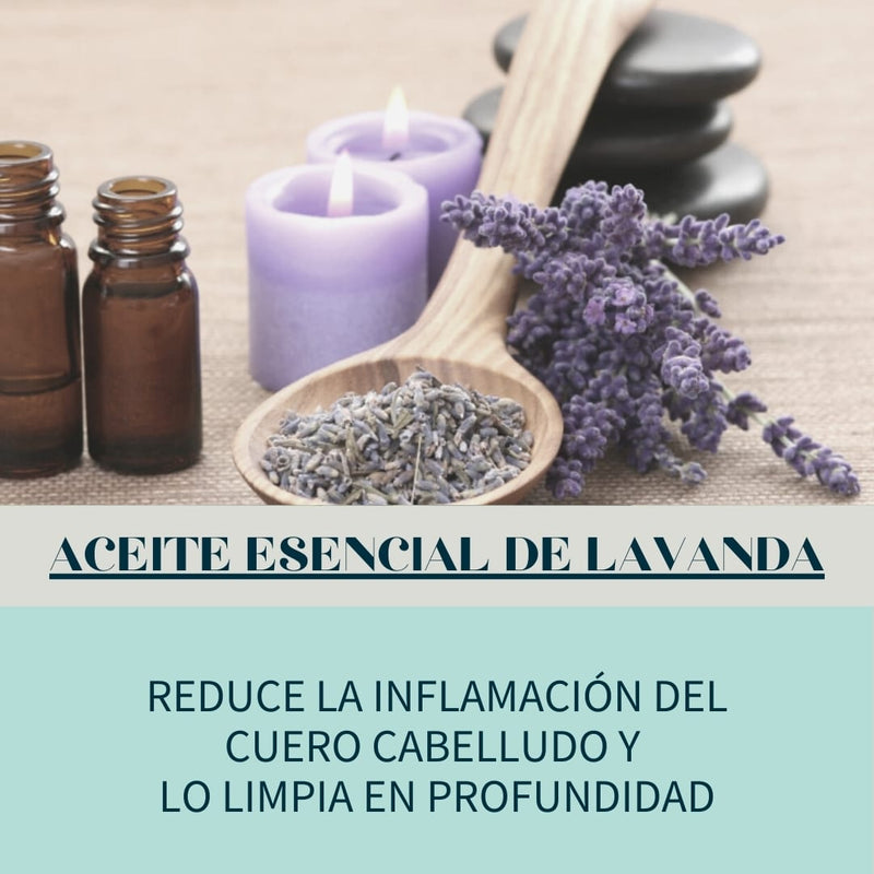 Aceite esencial de lavanda, excelente para el cuidado del cabello.