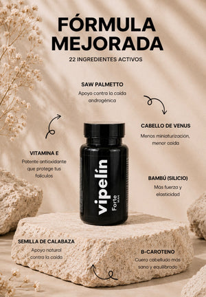 22 ingredientes activos de la fórmula mejorada de vipelín forte man