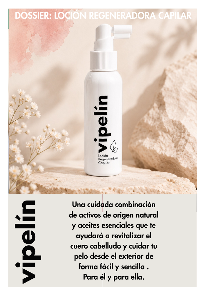 Dossier de la loción regeneradora capilar Vipelín.
