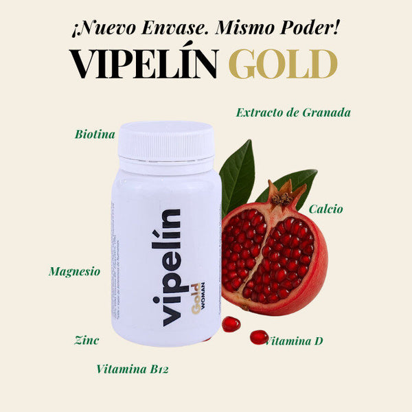Vipelín Gold se renueva con nuevos ingredientes para potenciar el cabello en mujeres tras la menopausia. 