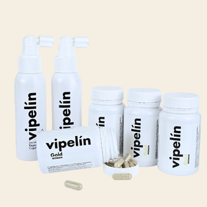 Cápsulas Vegetales Vipelín Gold para cuidar tu pelo a partir de los 50 años. 
