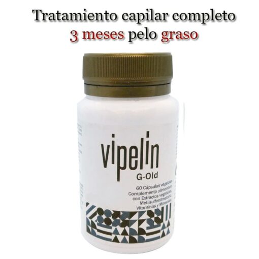 Tratamiento Vipelin Gold 3 meses pelo graso con champú y aceite