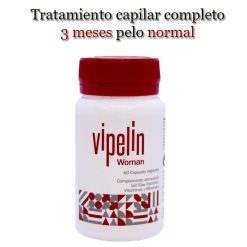 Tratamiento con Vipelin Woman con champú y aceite para pelo normal 3 mesea