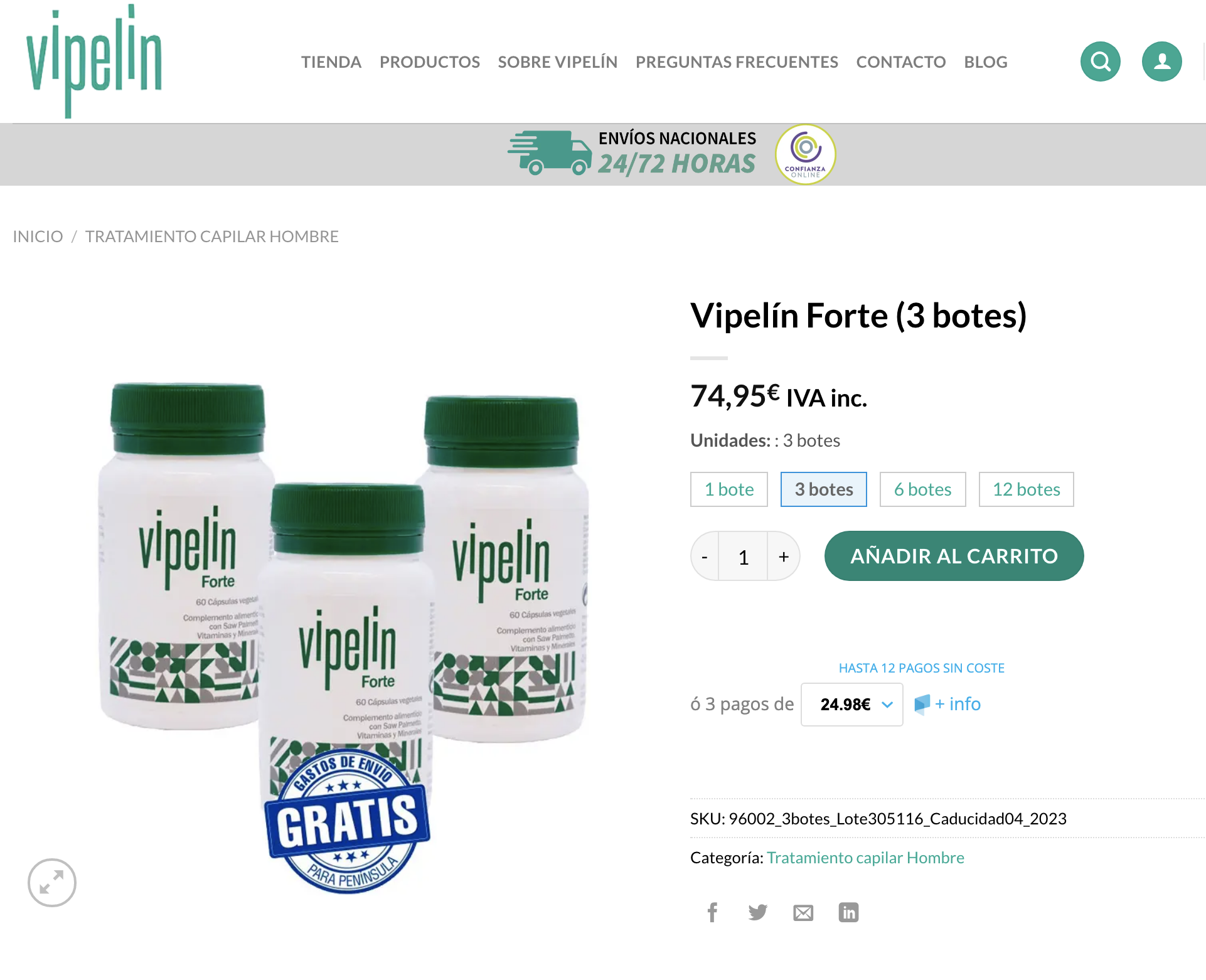 Paga a plazos los productos Vipelin este verano sin intereses