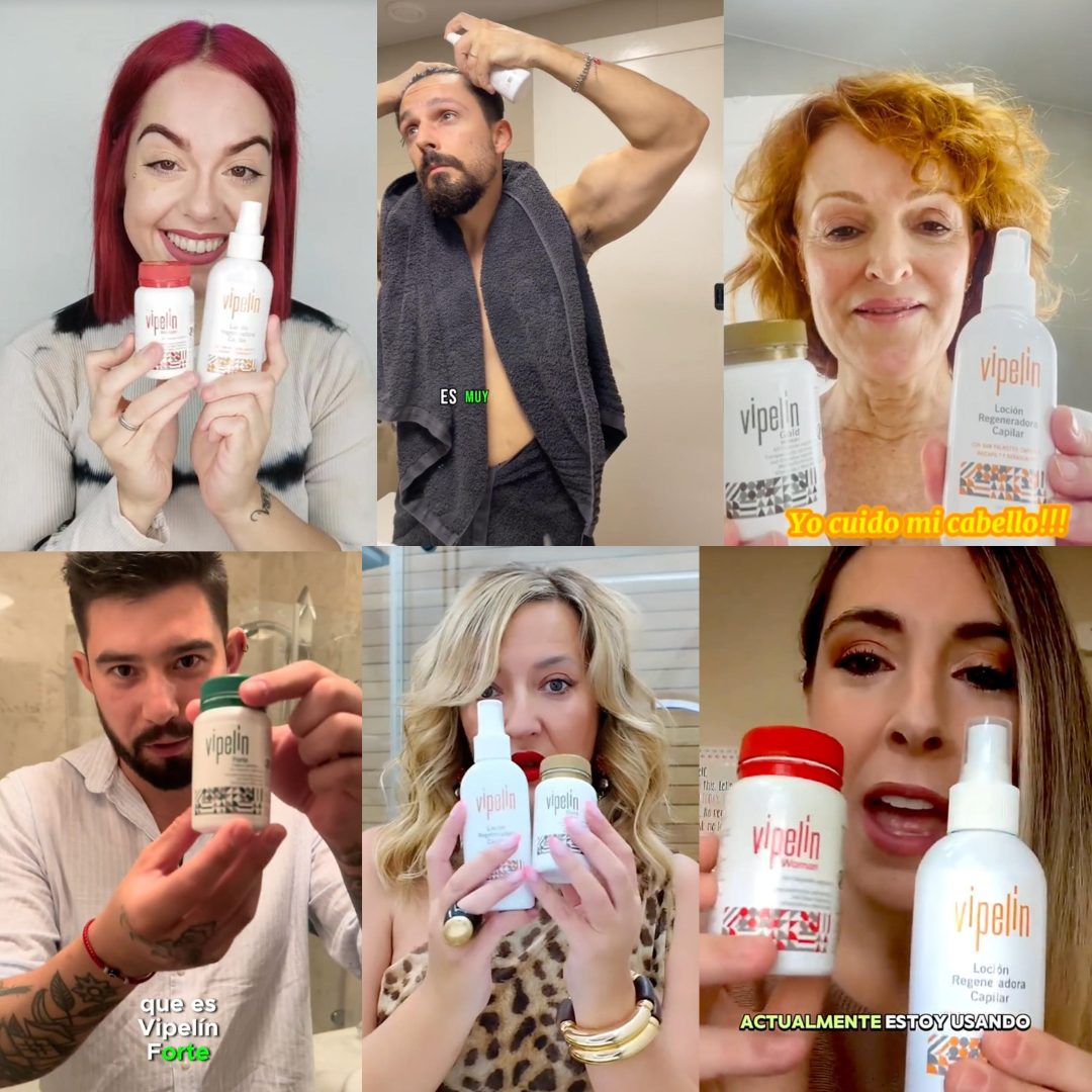 Uso de la loción capilar Vipelín para pelo sano